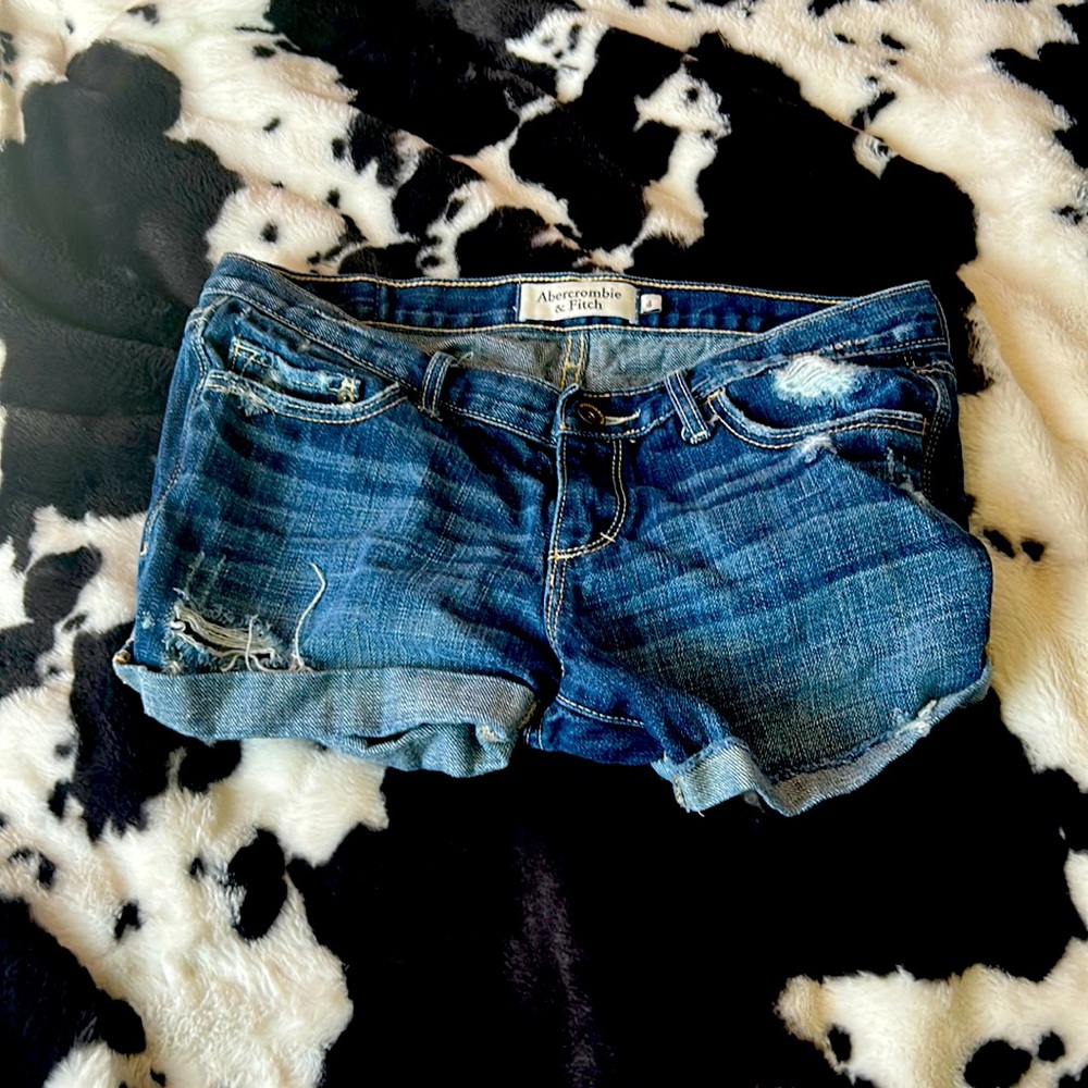 Ripped jean shorts